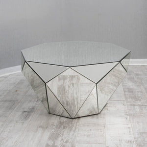 Clear Mirrored Rectangle Coffee Table