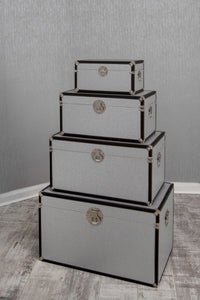 Silver & Black Storage Box Set of 4