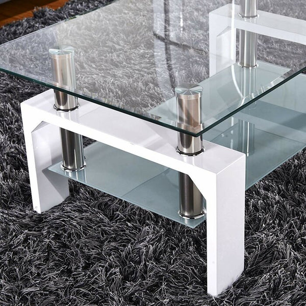 White Glass Coffee Table