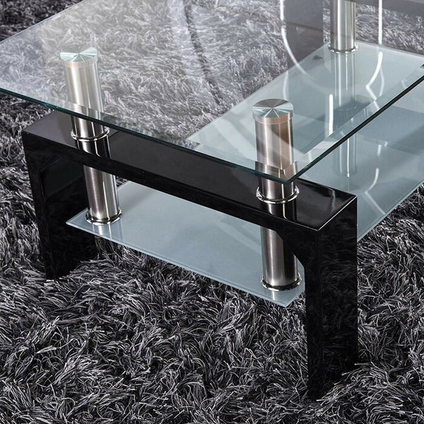 Black GLASS COFFEE TABLE