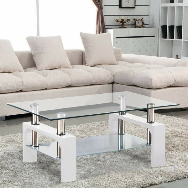 White Glass Coffee Table