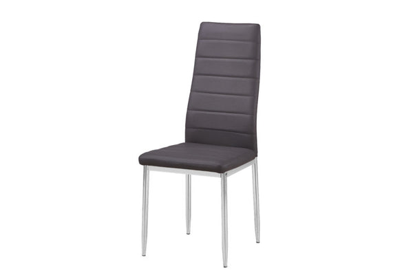 Zoliya Leather Dining Chair Chrome Legs