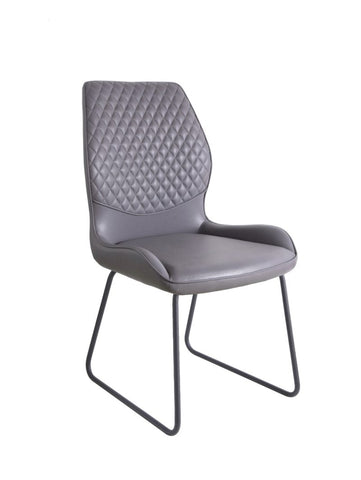 SURMAN LIGHT GREY LEATHER DINING CHAIRS