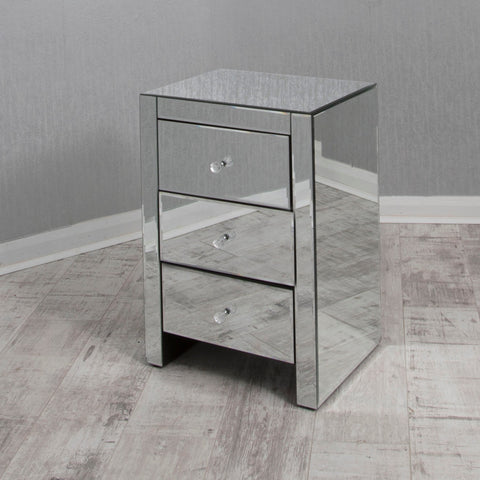 Brand new mirrored bedside table