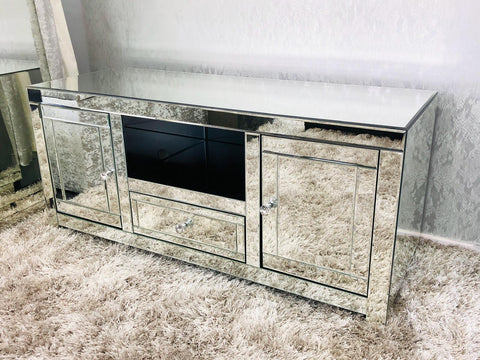 Clear Glass Crystal Tv Unit