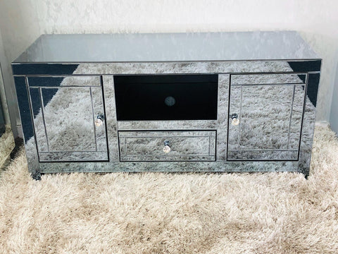 Crystal Smokey Glass Tv Unit