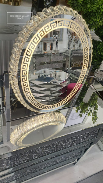 3D LED ROUND VERSACE DRESSING TABLE MIRROR