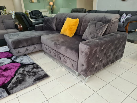 Verso Velvet Sofa Bed Grey