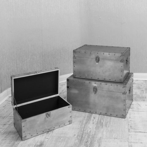 Studded Aluminium Trunk Set of 3