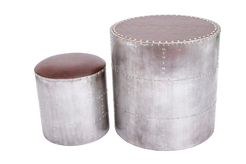 Aluminium Drum Coffee Table Set