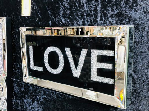 Crushed Mirror Love Wall Mirror Frame