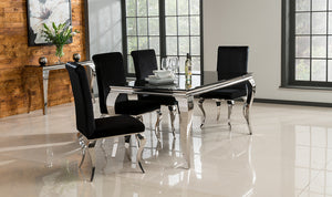 Louis Dining Table - Black 200Cm + Dining Chairs 6, 8