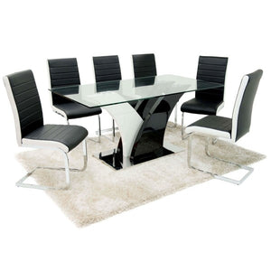 Miami Glass Dining Table And  6 Chairs