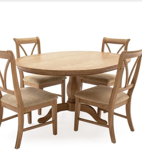 Carmen - Fixed Oval Dining Table+ 4 Dining Chairs