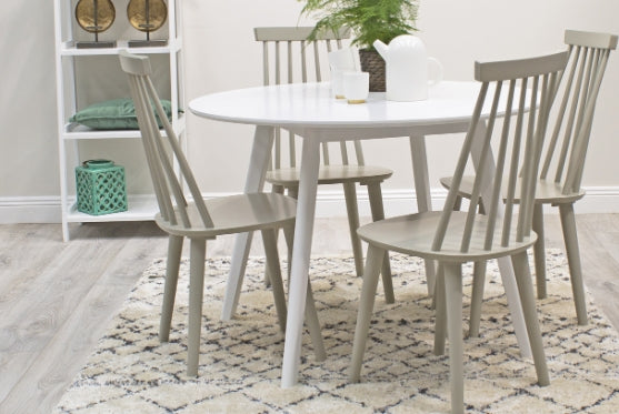 Isla Round Dining Table 106cm +4 dinning chairs