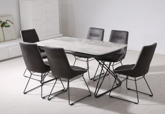 Nero Dining Table Extending 160Cm/200Cm + Dining Chairs