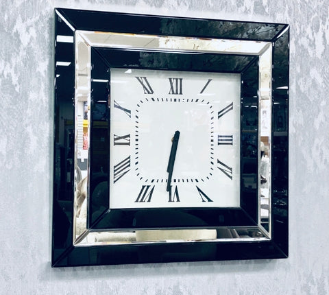 Brand new mirrored london white and black wall clock