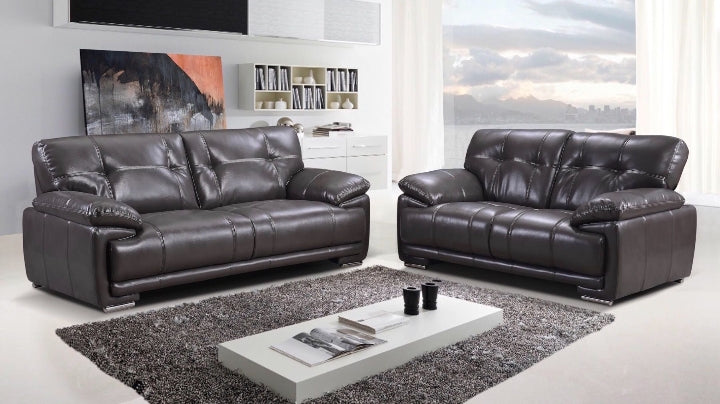 Wilmot Grey Leather Sofa Collection