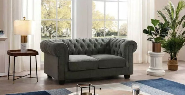 Hampton Grey Fabric Chesterfield Sofa Collection