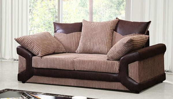 Dino Brown And Beige Fabric Sofa Collection