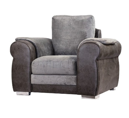 Chris Fabric Sofa Grey Snake Leather Collection