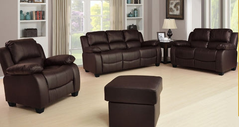 Valerie Leather Sofa Brown Static Collection