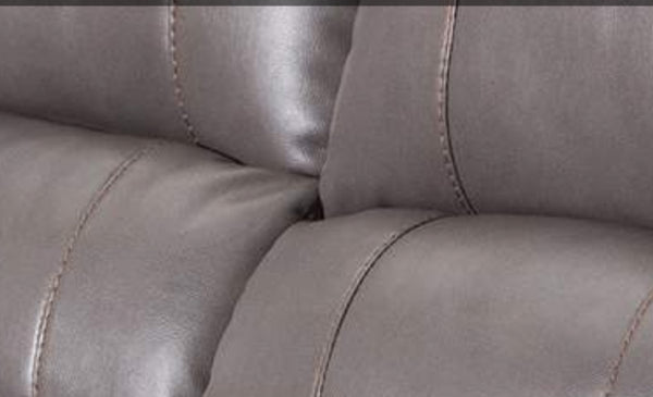 Brand New Grey Leather sofa 3 Seater + 2 Seater Manual Recliners on both ends