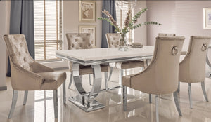 Ariana cream marble dining table only