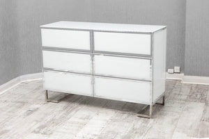 London White High Gloss 6 Drawers Side Sideboard Chest of Drawers