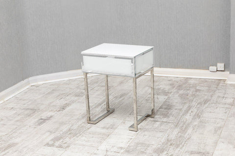 High Gloss White Signal Drawer Bedside Table