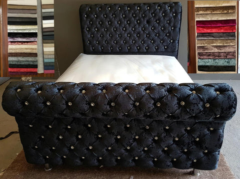 MEENA CRUSHED VELVET BED FRAME