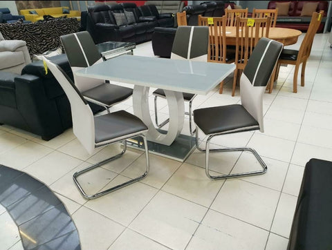 Gulia Grey dining Table And 4 Chairs