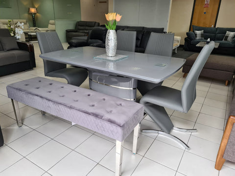 Butterfly Extendable Grey Dining Table Set