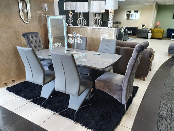 Butterfly Extendable Grey Dining Table Set