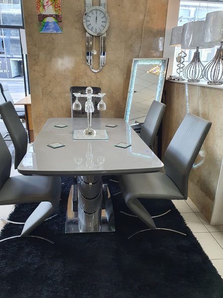 Butterfly Extendable Grey Dining Table Set