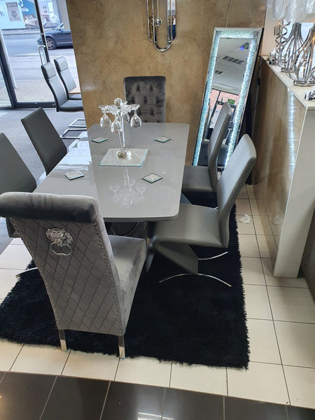 Butterfly Extendable Grey Dining Table Set