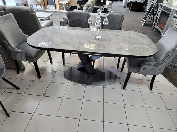 Paris Grey Ceramic Dining Table Rectangle Extends 1.8 - 2.2m