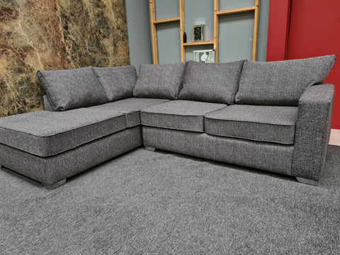 Zak Grey Fabric Corner Sofa