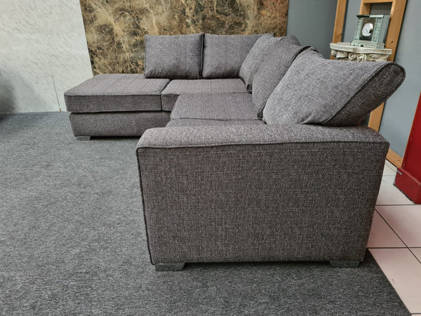 Zak Grey Fabric Corner Sofa