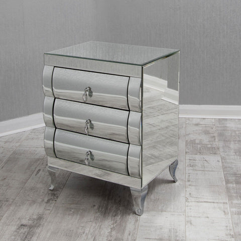 Curved 3 Drawer Bedside