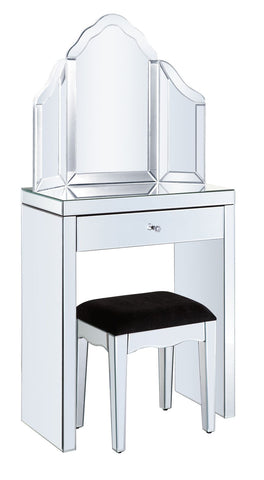 1 Drawer crystal mirror dressing table set