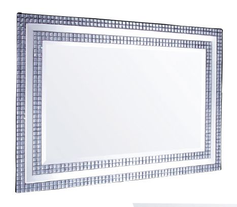 Crystal smokey glass wall mirror