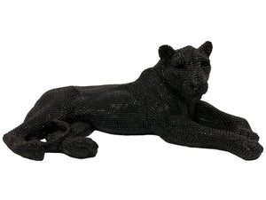 40" Black Electroplated Jewel Lying Lion