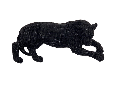 26" Black Electroplated Jewel Lying Lion