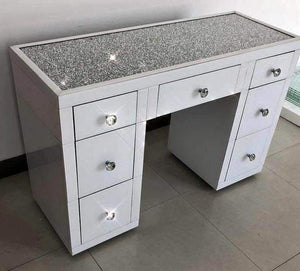 Diamond Crush White Mirror Dressing Table